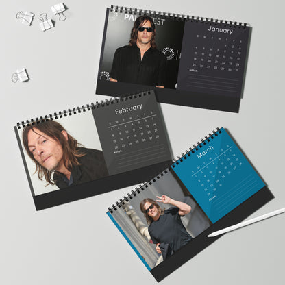 Norman Reedus 2026 Desk Calendar | Premium Spiral Bound Celebrity Photo Calendar | Cool Collectible Gift for Fans & Desk Décor