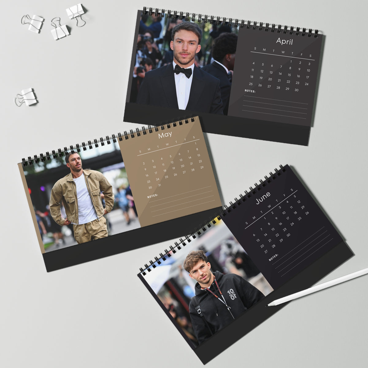 Pierre Gasly 2027 Desk Calendar Vol 2 | Spiral Bound Photo Calendar | Fan Gift