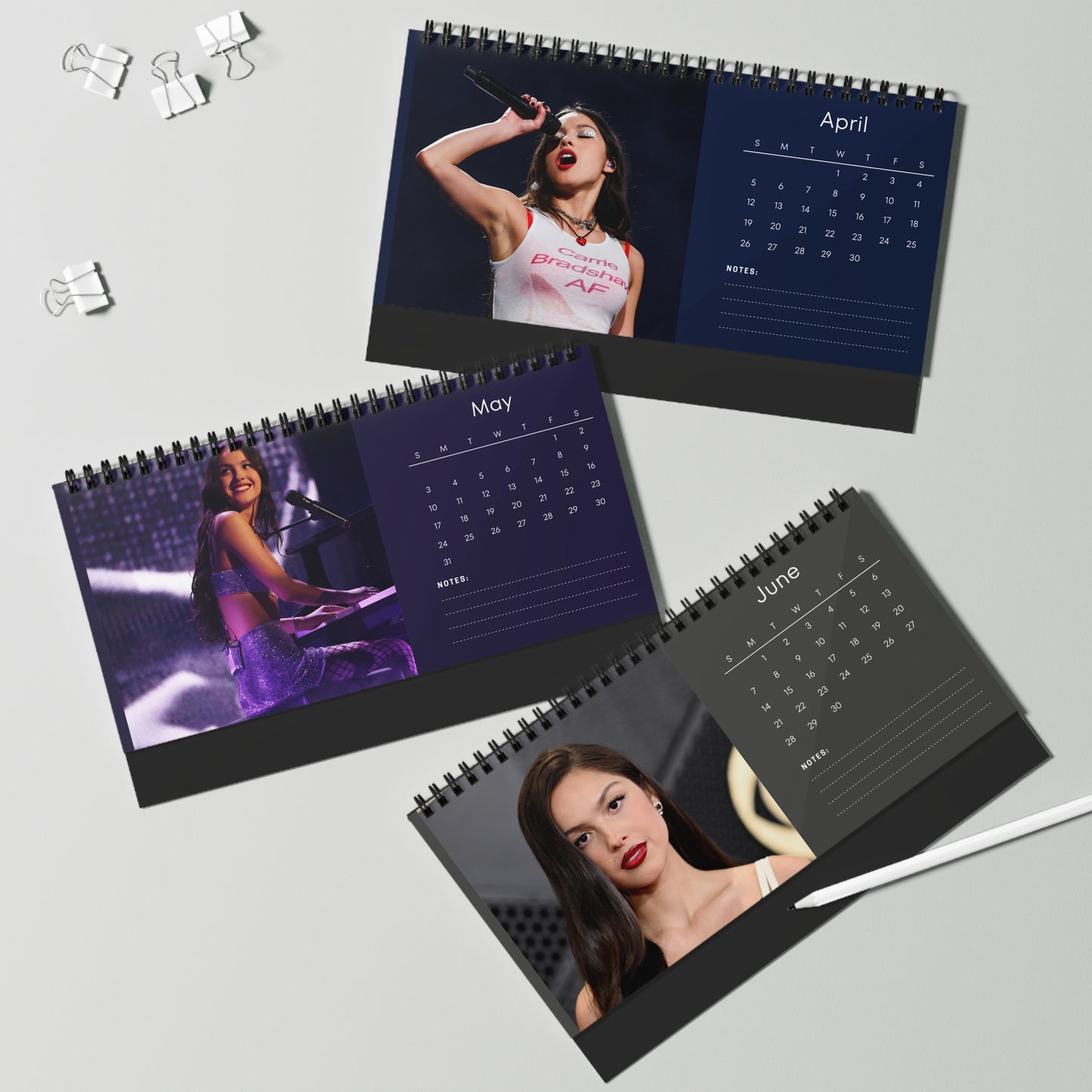 Olivia Rodrigo 2026 Desk Calendar | Premium Spiral Bound Celebrity Photo Calendar | Stylish Collectible Gift for Fans & Desk Décor