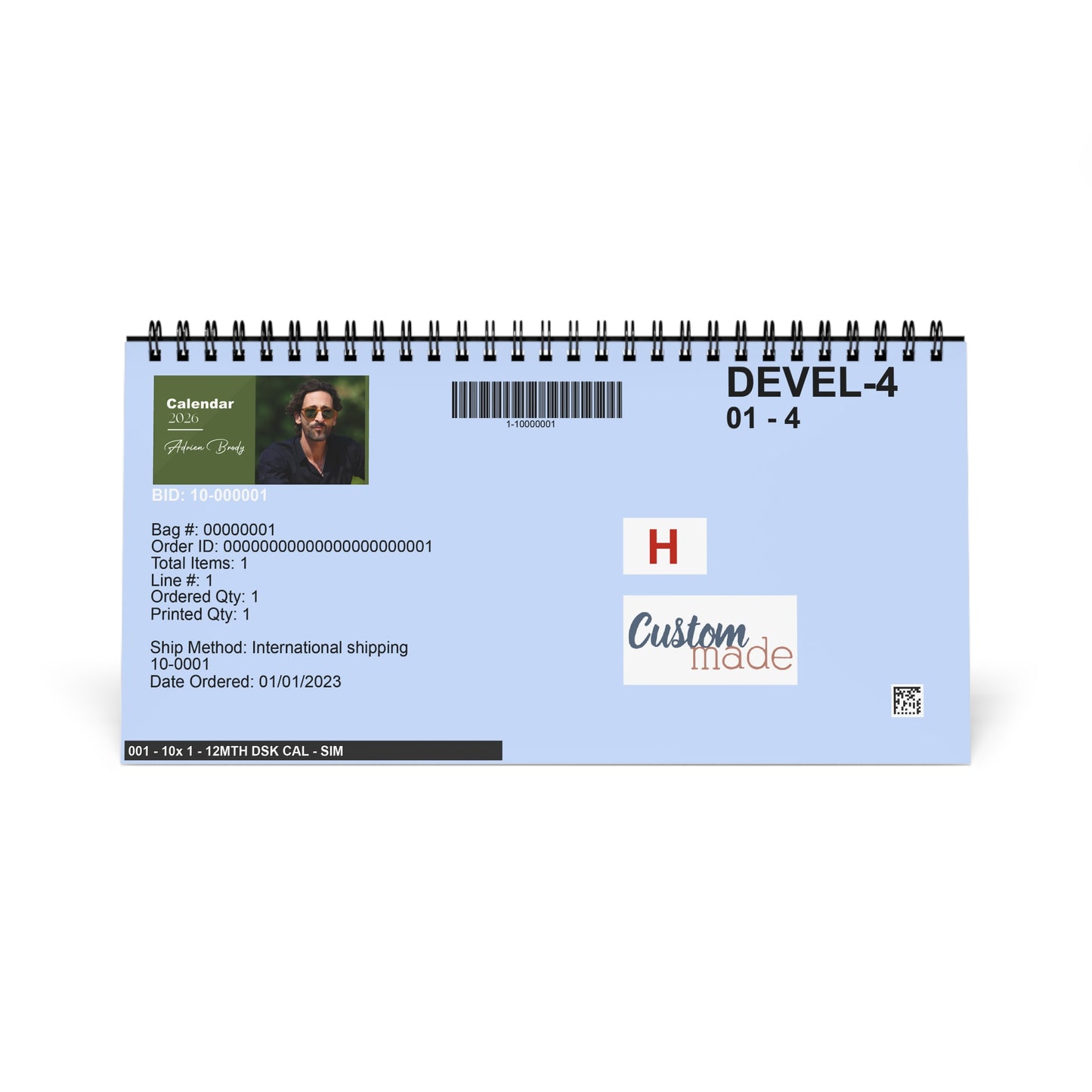 Adrien Brody 2026 Desk Calendar | Oscar Winner Monthly Planner | Actor Gift | The Pianist Calendar | Home Office Decor