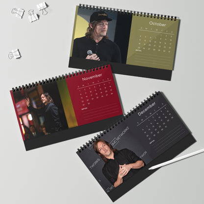 Norman Reedus 2026 Desk Calendar |  Premium Spiral Bound Celebrity Photo Calendar | High-Quality Fan Gift & Desk Décor