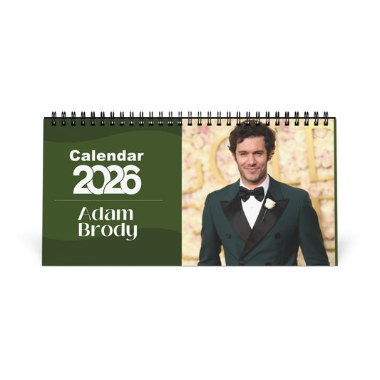 Adam Brody 2026 Desk Calendar | Celebrity Spiral Bound Photo Calendar | Collectible Fan Gift | Stylish Desk & Office Décor