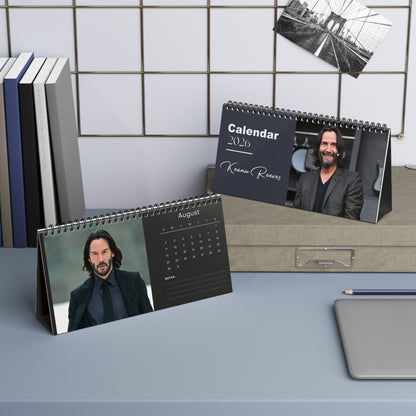 Keanu Reeves 2026 Desk Calendar | John Wick & Matrix Star | Hollywood Icon Planner | Actor Gift | Movie Decor