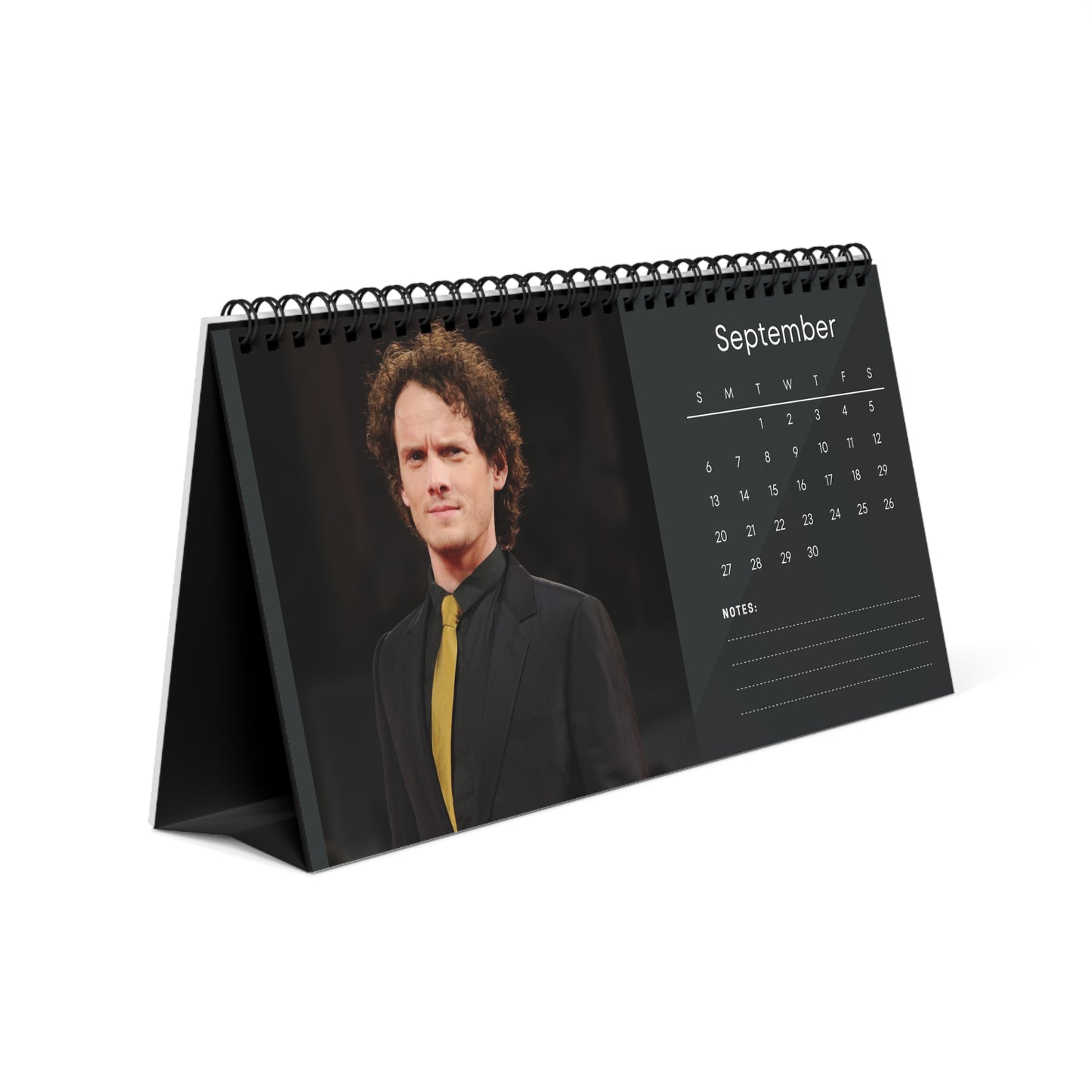 Anton Yelchin 2026 Desk Calendar | Premium Celebrity Photo Calendar for Fans | Stylish Spiral Bound Collectible Desk Décor