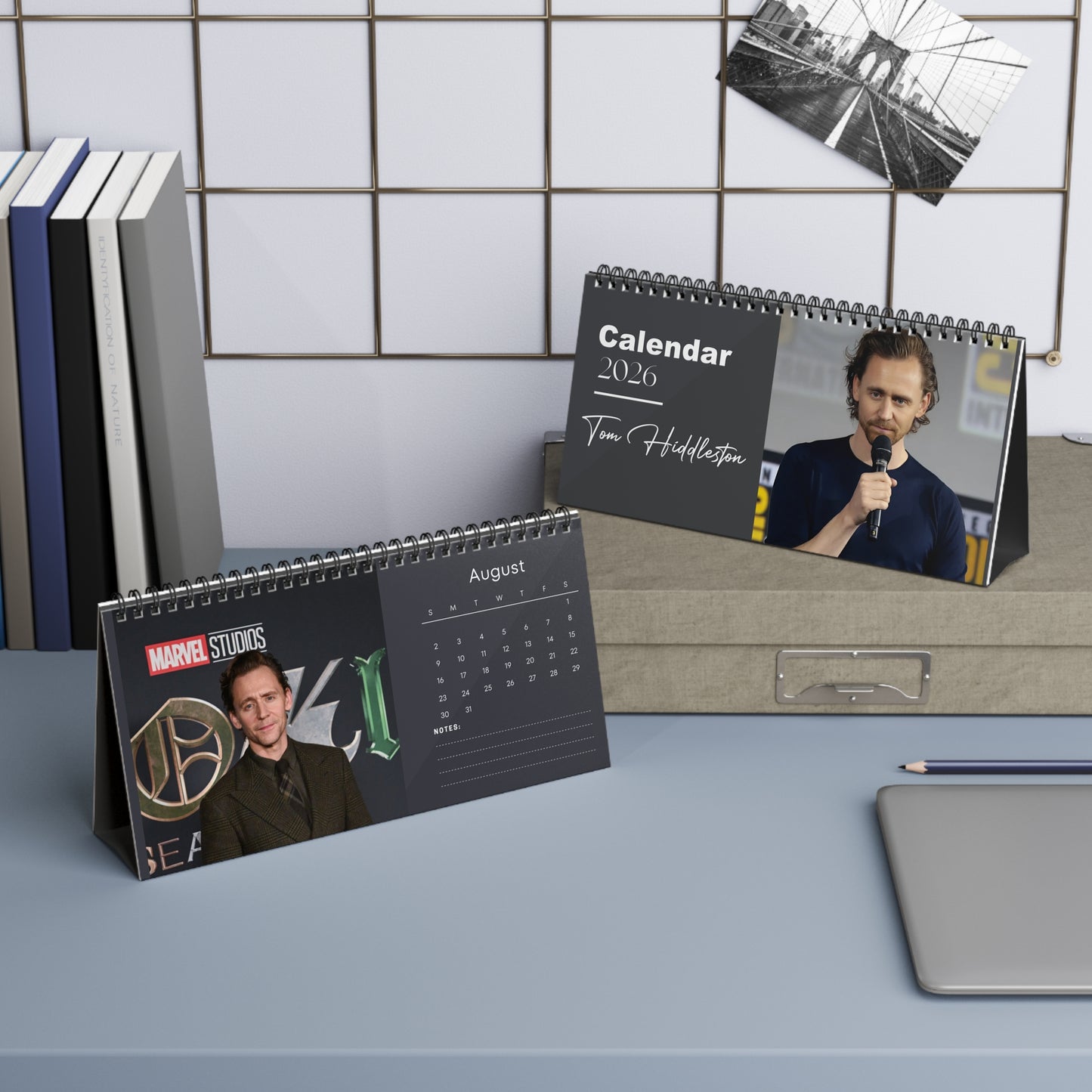 Tom Hiddleston 2026 Desk Calendar | Star Photo Calendar | Actor Gift for Fans