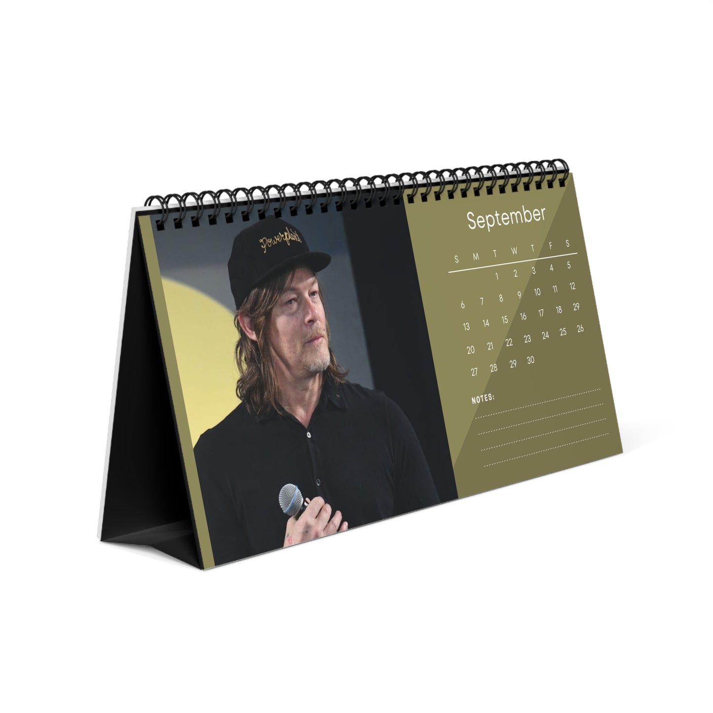 Norman Reedus 2026 Desk Calendar | Premium Spiral Bound Celebrity Photo Calendar | Cool Collectible Gift for Fans & Desk Décor