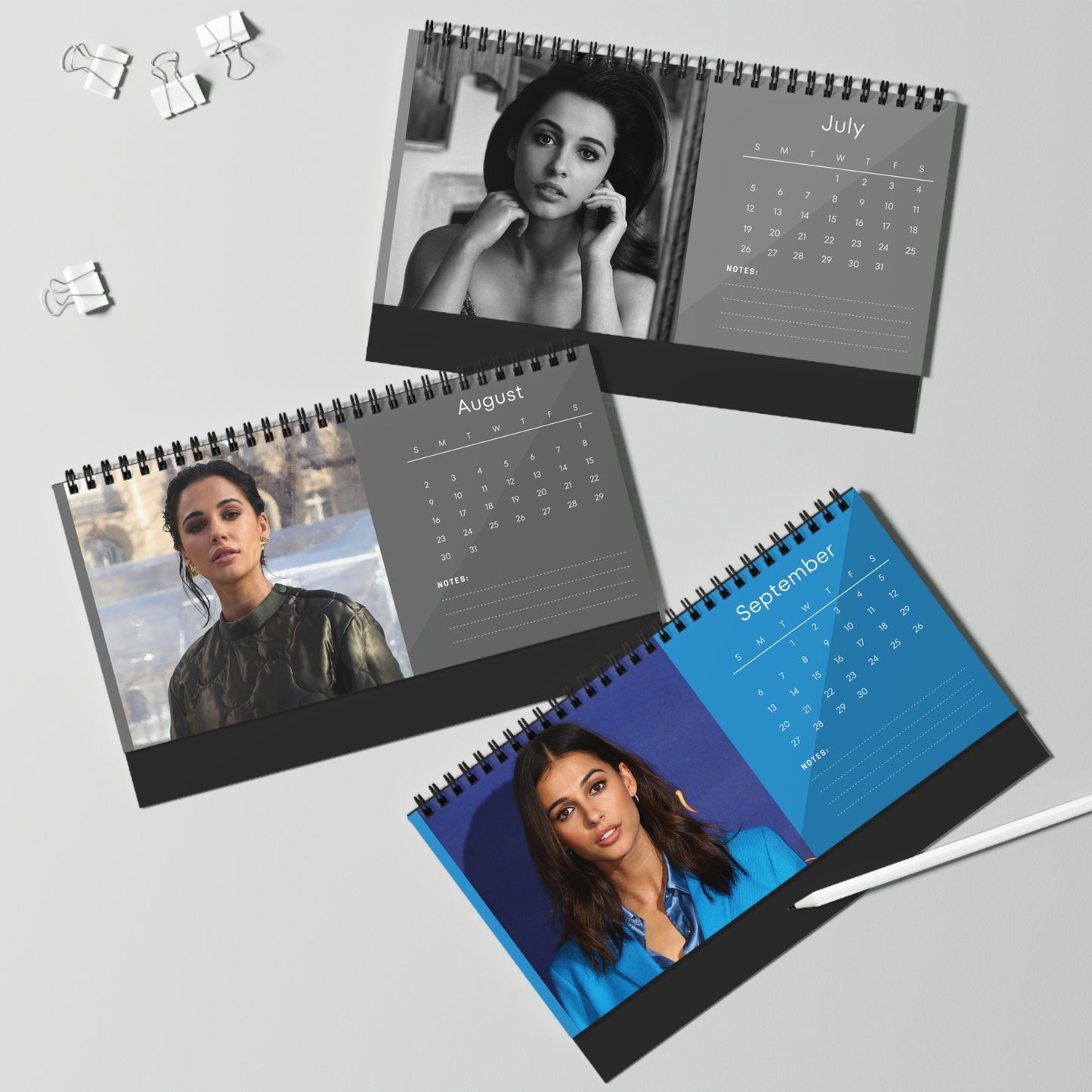 Naomi Scott 2026 Desk Calendar | Celebrity Spiral Bound Photo Calendar | Fan Collectible Gift | Stylish Desk & Office Décor