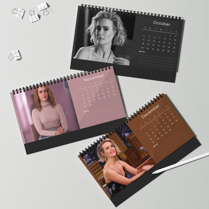 Sarah Paulson 2026 Desk Calendar | Premium Spiral Bound Celebrity Photo Calendar | Collectible Fan Gift | Stylish Desk & Office Décor