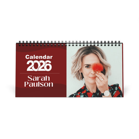 Sarah Paulson 2026 Desk Calendar | Premium Spiral Bound Celebrity Photo Calendar | Collectible Fan Gift | Stylish Desk & Office Décor
