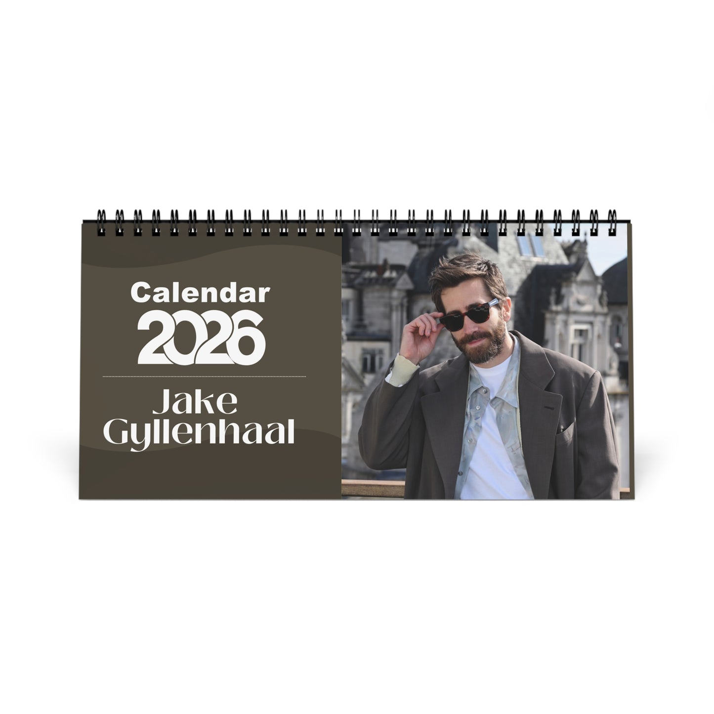 Jake Gyllenhaal 2026 Desk Calendar | Celebrity Spiral Bound Photo Calendar | Fan Collectible Gift | Stylish Desk & Office Décor