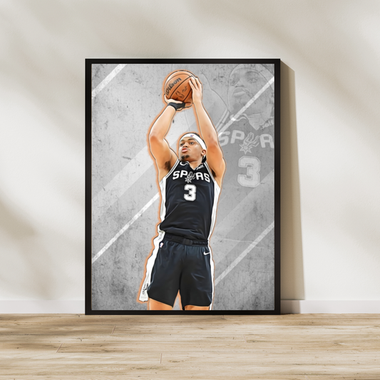 Keldon Johnson Matte Paper Poster, Frames & Hanger