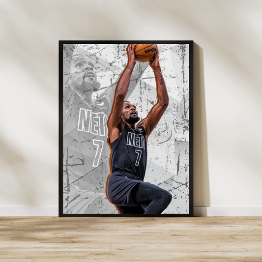 Kevin Durant Nets Premium Matte Paper Poster, Frames & Hanger