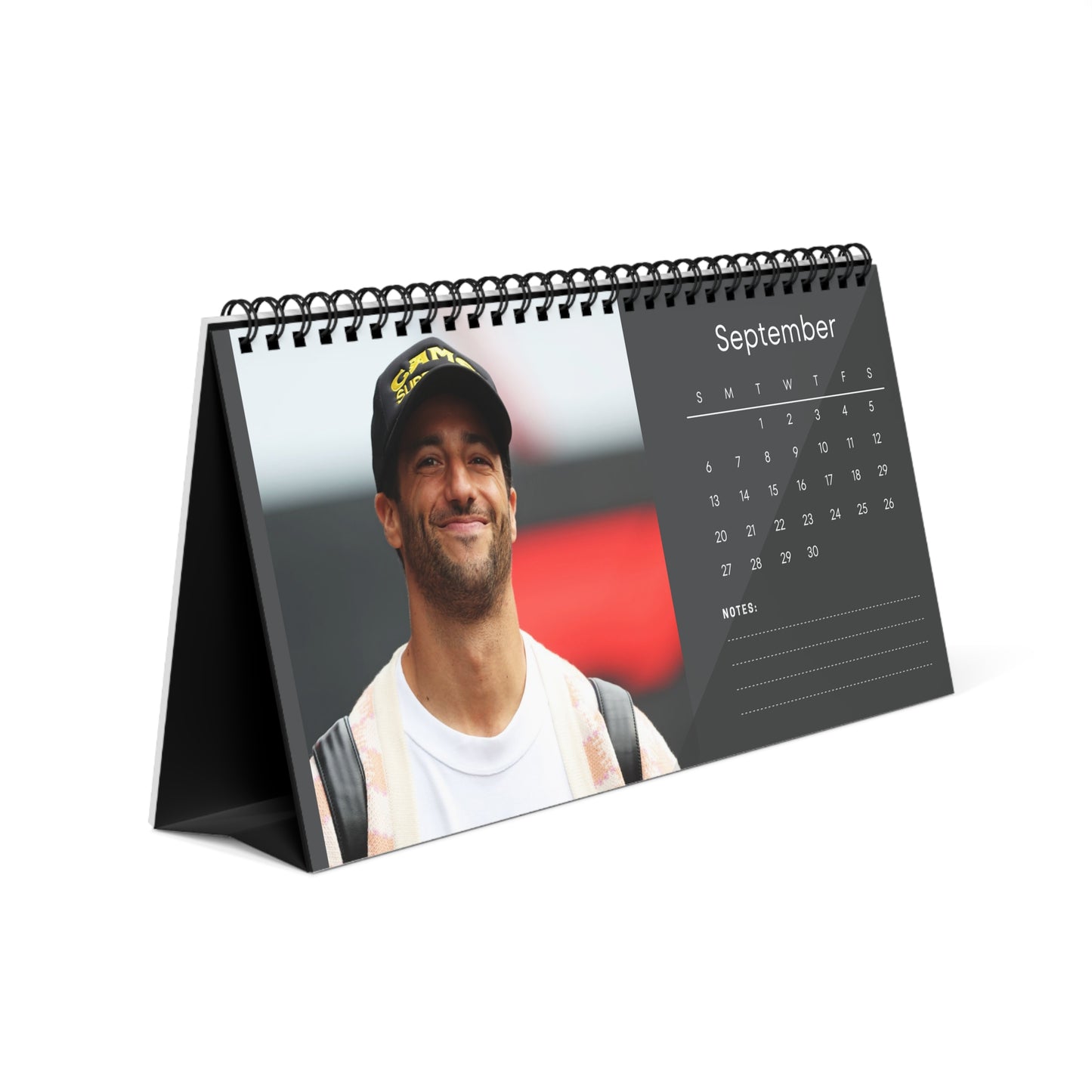 Daniel Ricciardo 2026 Desk Calendar | Premium Spiral Bound Celebrity Photo Calendar | Collectible Fan Gift | Stylish Desk & Office Décor