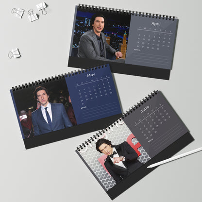 Adam Driver 2026 Desk Calendar | Premium Spiral Bound Celebrity Photo Calendar | Collectible Fan Gift | Stylish Desk & Office Décor