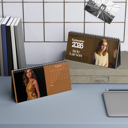 Brie Larson 2026 Desk Calendar | Premium Spiral Bound Celebrity Photo Calendar | Collectible Fan Gift | Stylish Desk & Office Décor