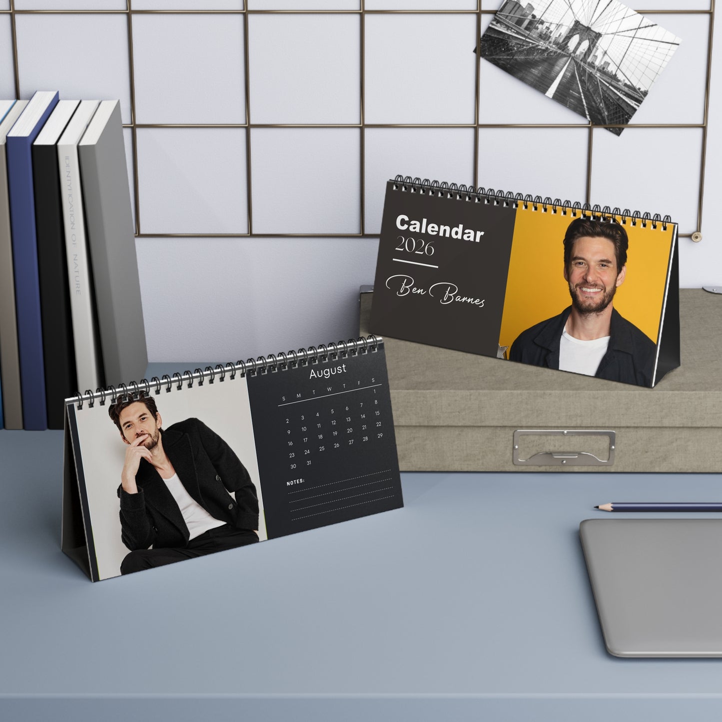 Ben Barnes 2026 Desk Calendar | Shadow and Bone The Chronicles of Narnia Star | Ben Barnes Gift | Actor Calendar | TV Movie Decor
