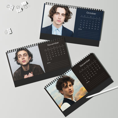 Timothée Chalamet 2026 Desk Calendar | Premium Spiral Bound Celebrity Photo Calendar | Collectible Fan Gift | Stylish Desk & Office Décor
