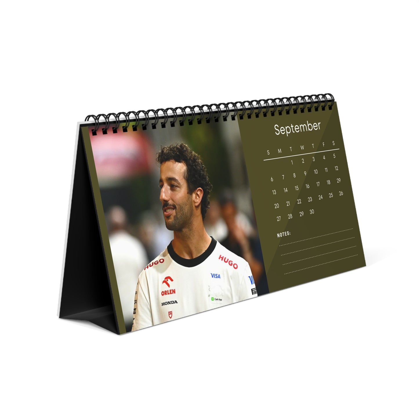 Daniel Ricciardo 2026 Desk Calendar | Formula 1 Racer | F1 Driver Gift | Motorsport Lover Calendar | Office Decor