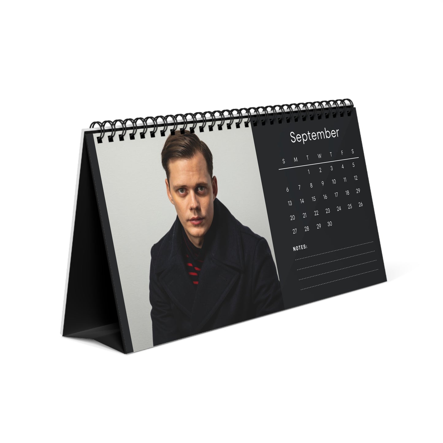 Bill Skarsgård 2026 Desk Calendar | Premium Celebrity Photo Calendar | Elegant Spiral-Bound Collectible Gift for Fans & Desk Décor