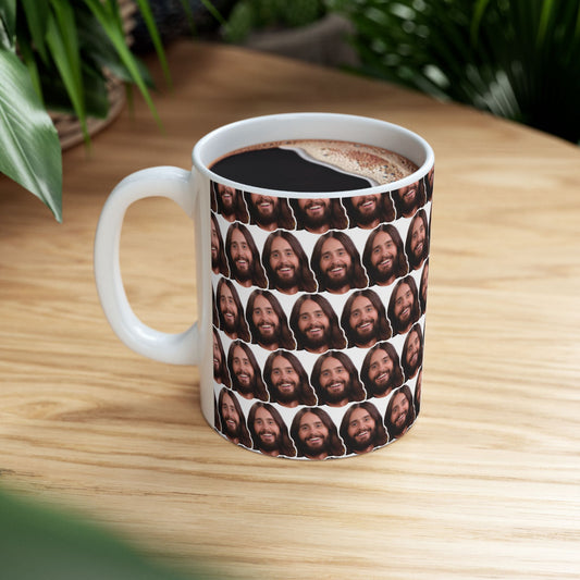 Jared Leto Face Pattern Ceramic Mug | Unique Gift for Jared Leto Fans