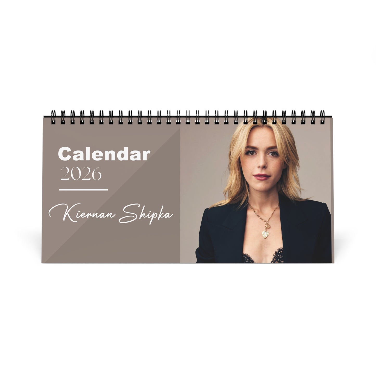 Kiernan Shipka 2026 Desk Calendar | Premium Spiral Bound Celebrity Photo Calendar | High-Quality Fan Gift & Desk Décor