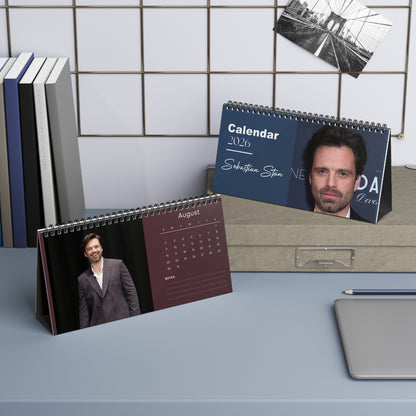 Sebastian Stan 2026 Desk Calendar | Premium Spiral Bound Celebrity Photo Calendar | High-Quality Fan Gift & Desk Décor