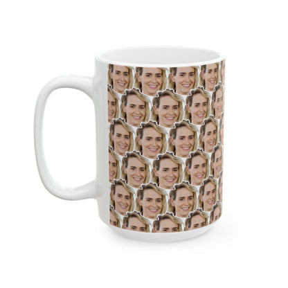 Sarah Paulson Face Pattern Ceramic Mug | Unique Gift for Sarah Paulson Fans