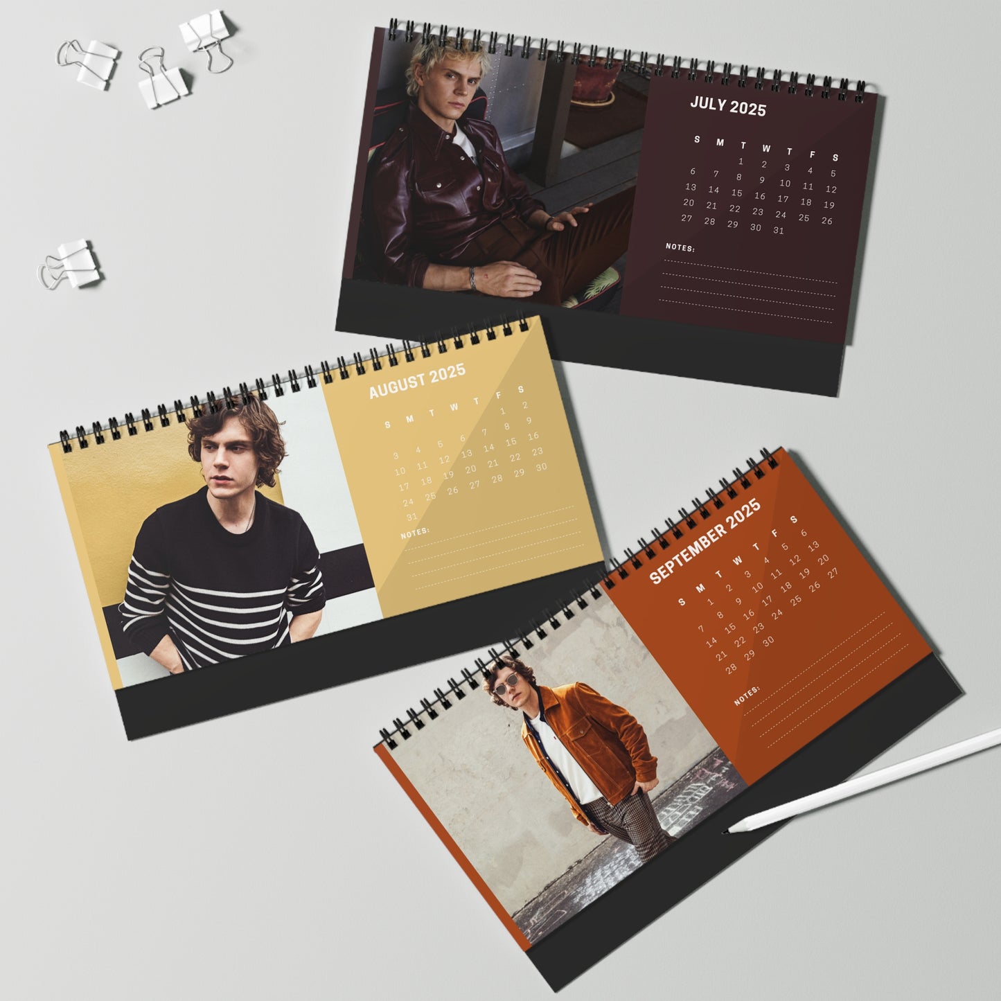 Evan Peters 2025 Desk Calendar | Evan Peters Calendar | Fan Gift