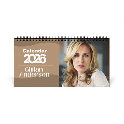 Gillian Anderson 2026 Desk Calendar | Celebrity Spiral Bound Photo Calendar | Fan Collectible Gift | Stylish Desk & Office Décor