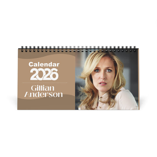 Gillian Anderson 2026 Desk Calendar | Celebrity Spiral Bound Photo Calendar | Fan Collectible Gift | Stylish Desk & Office Décor