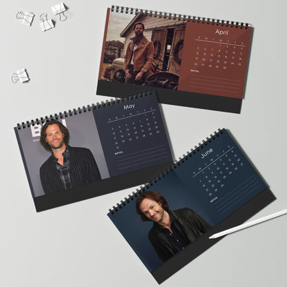 Jared Padalecki 2026 Desk Calendar | Supernatural Actor Monthly Planner | Sam Winchester Calendar | Jared Padalecki Gift | Office Decor