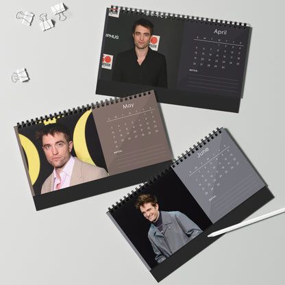 Robert Pattinson 2026 Desk Calendar | Premium Spiral Bound Celebrity Photo Calendar | High-Quality Fan Gift & Desk Décor