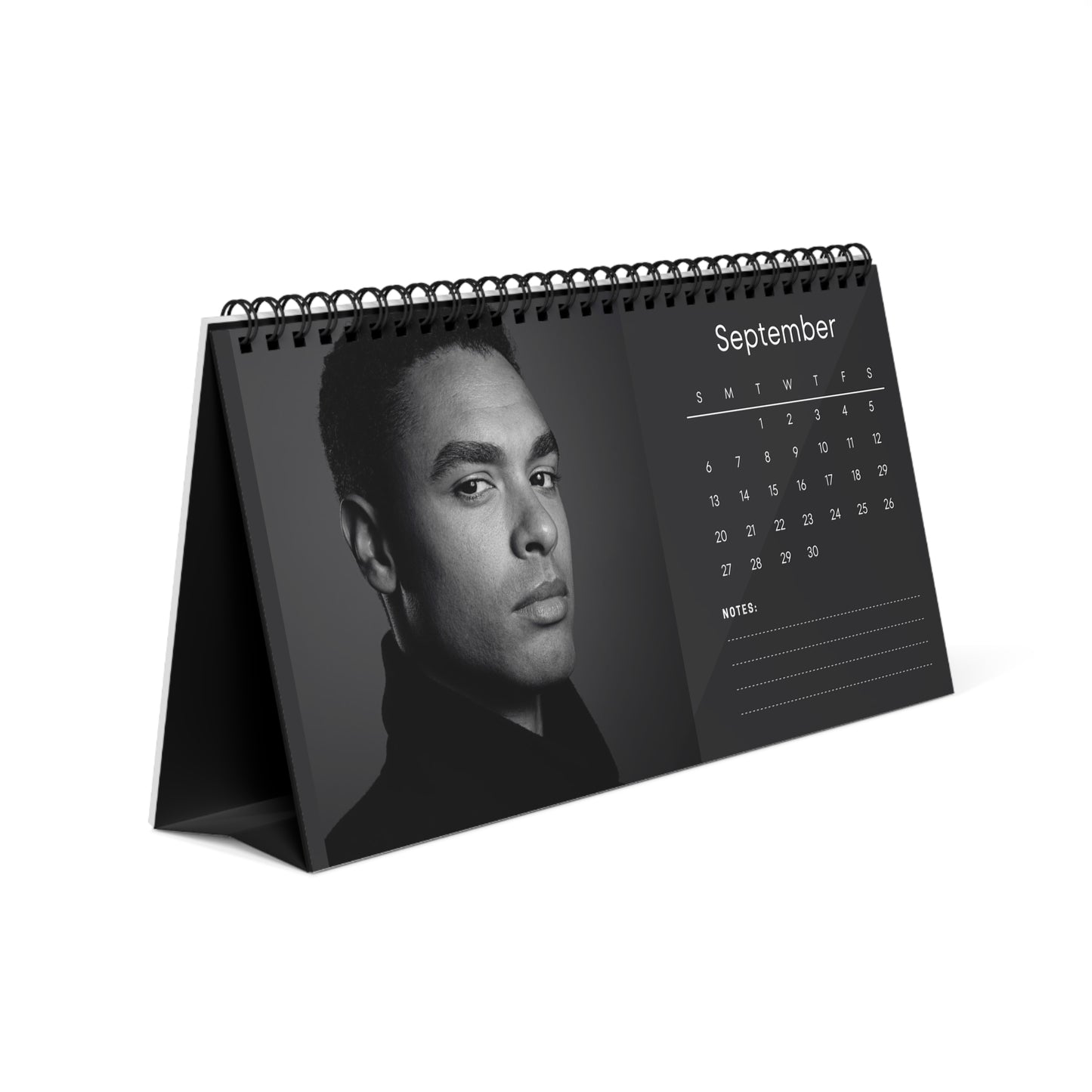 Regé-Jean Page 2026 Desk Calendar | Celebrity Spiral Bound Photo Calendar | Fan Collectible Gift | Stylish Desk & Office Décor