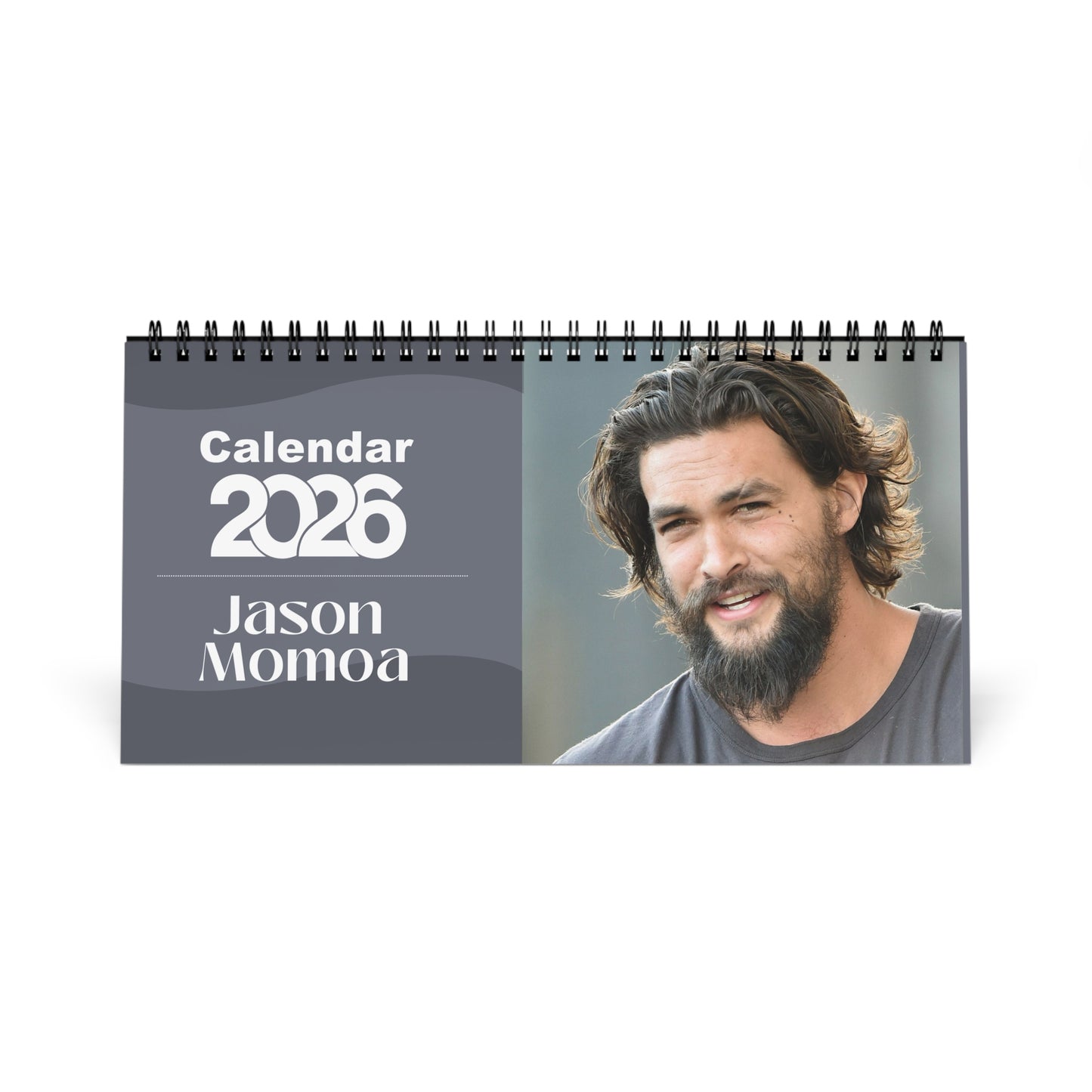Jason Momoa 2026 Desk Calendar | Premium Spiral Bound Celebrity Photo Calendar | Fan Collectible Gift | Stylish Desk & Office Décor