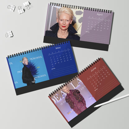 Tilda Swinton 2026 Desk Calendar | Elegant Celebrity Photo Calendar | Art & Film Icon Gift