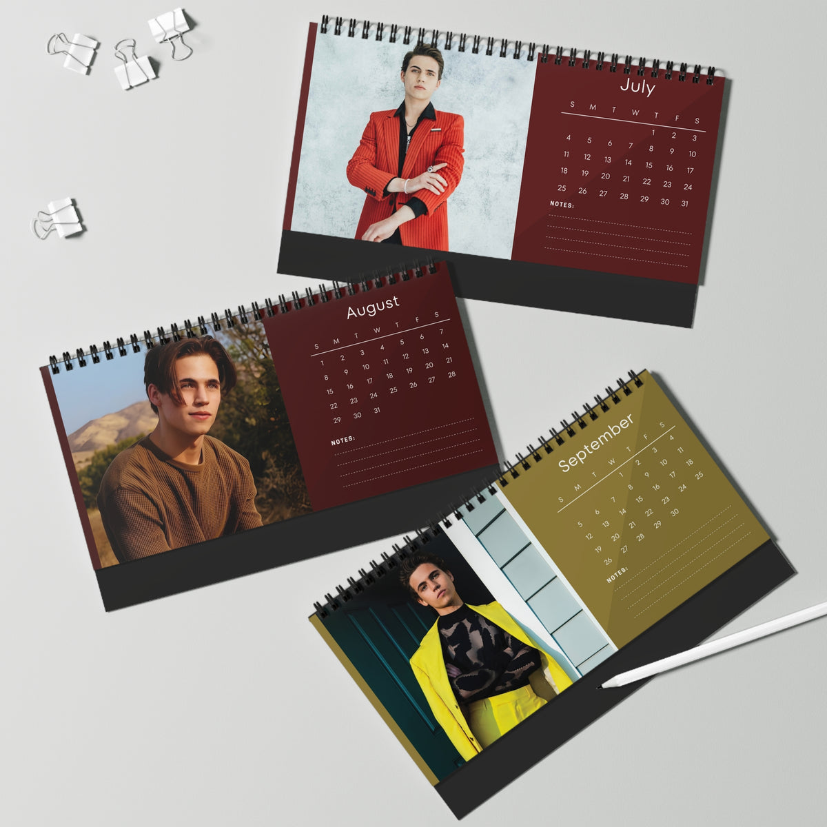 Tanner Buchanan 2027 Desk Calendar Vol 1 | Spiral Bound Photo Calendar | Fan Gift