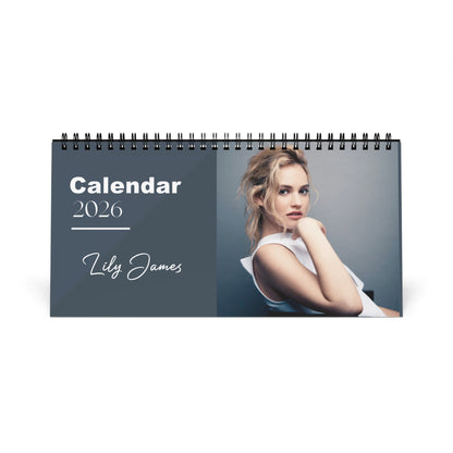Lily James 2026 Desk Calendar | Premium Spiral Bound Celebrity Photo Calendar | High Quality Collectible Gift for Fans & Desk Decor