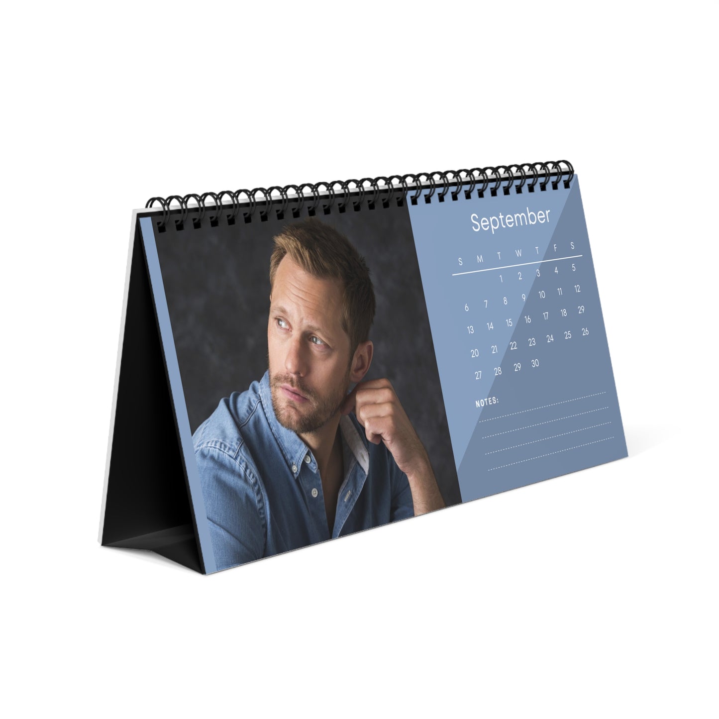 Alexander Skarsgård 2026 Desk Calendar | Premium Spiral Bound Celebrity Photo Calendar | Collectible Gift for Fans | Stylish Desk & Office Décor