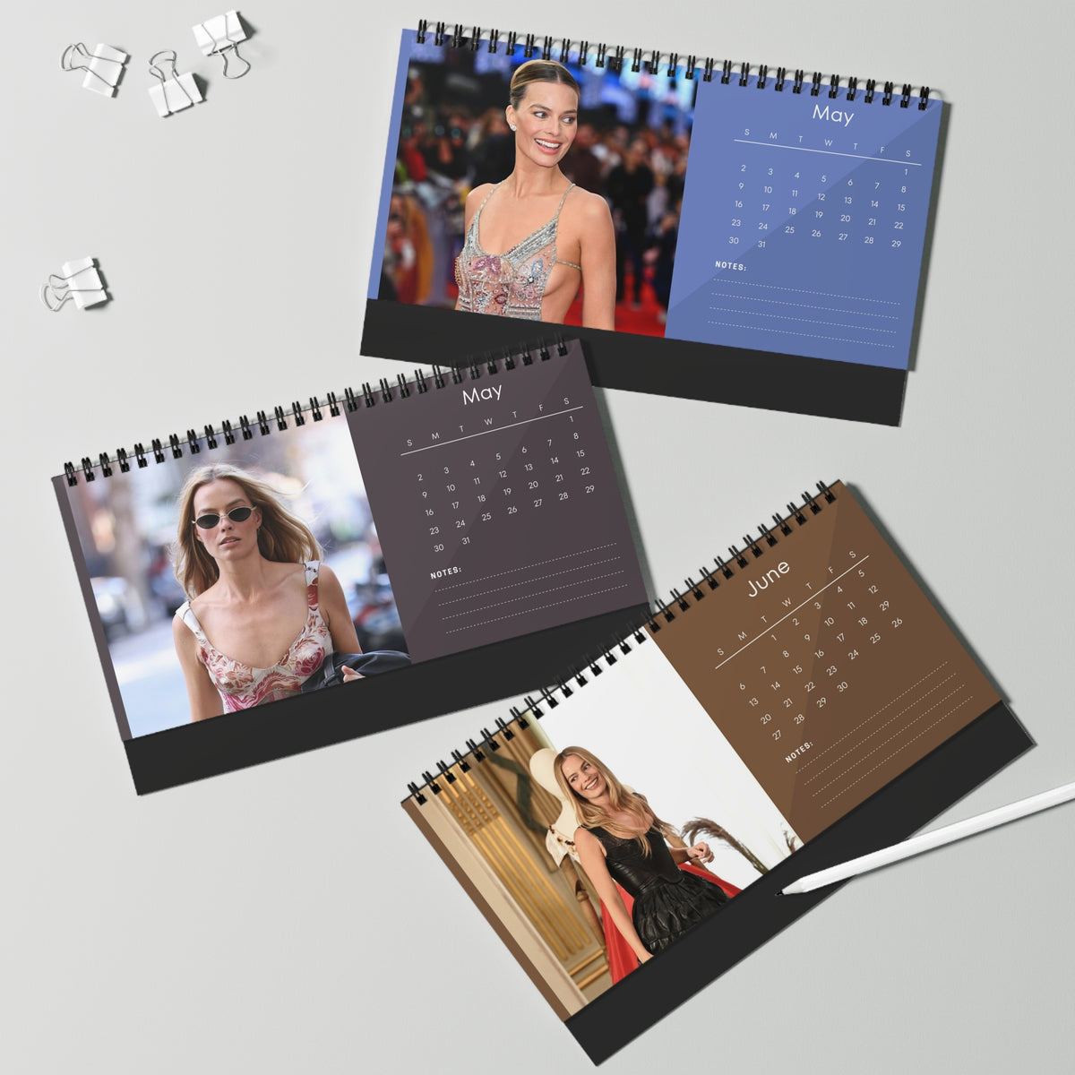 Margot Robbie 2027 Desk Calendar Vol 2 | Spiral Bound Photo Calendar | Fan Gift