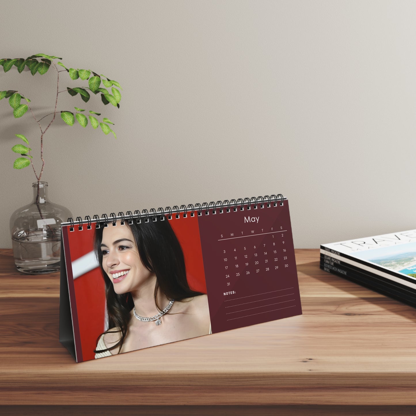 Anne Hathaway 2026 Desk Calendar | Actress Monthly Planner | Anne Hathaway Gift | The Devil Wears Prada Calendar | Office Decor