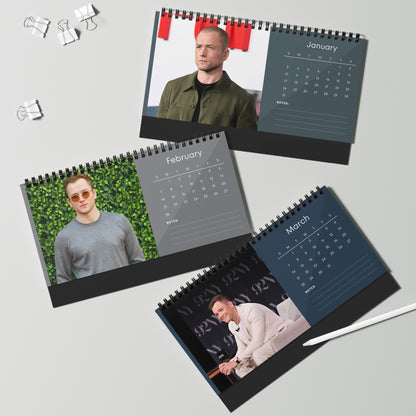 Taron Egerton 2027 Desk Calendar Vol 3 | Spiral Bound Photo Calendar | Fan Gift