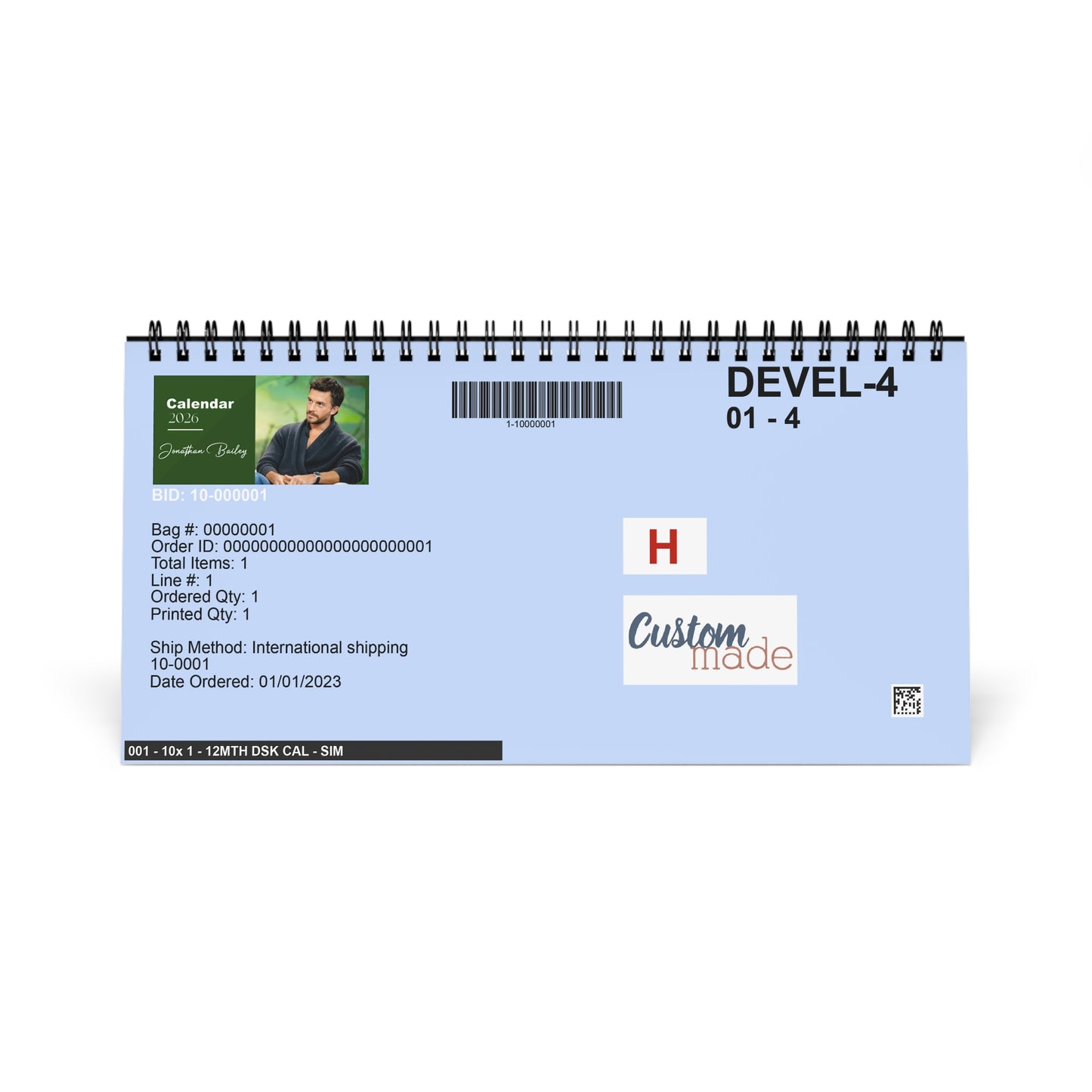 Jonathan Bailey 2026 Desk Calendar  | Celebrity Gift | Office Decor