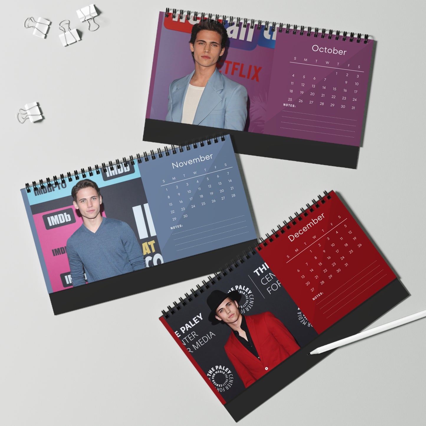 Tanner Buchanan 2026 Desk Calendar | Premium Spiral Bound Celebrity Photo Calendar | High-Quality Fan Gift & Desk Décor