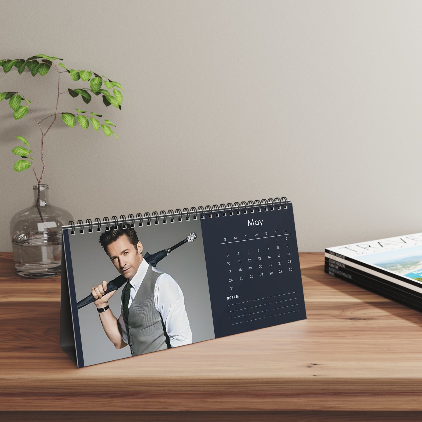 Hugh Jackman 2026 Vol 2 Desk Calendar | Celebrity Photo Calendar | Star Gift | Desk Décor