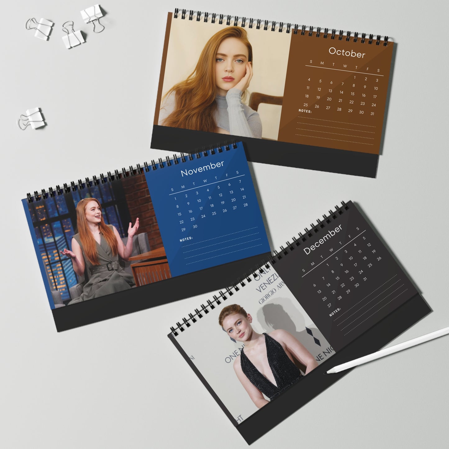 Sadie Sink 2026 Desk Calendar | Celebrity Photo Calendar | Stylish Desk Accessory & Fan Gift