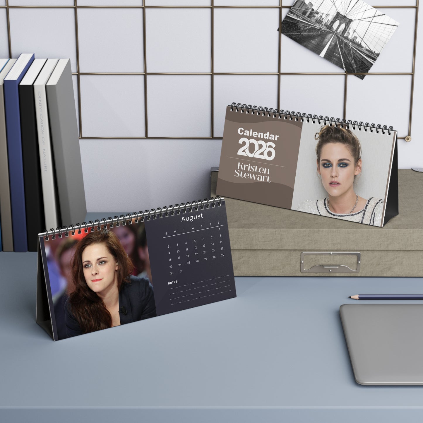 Kristen Stewart 2026 Desk Calendar | Premium Spiral Bound Celebrity Photo Calendar | Collectible Fan Gift | Stylish Desk & Office Décor