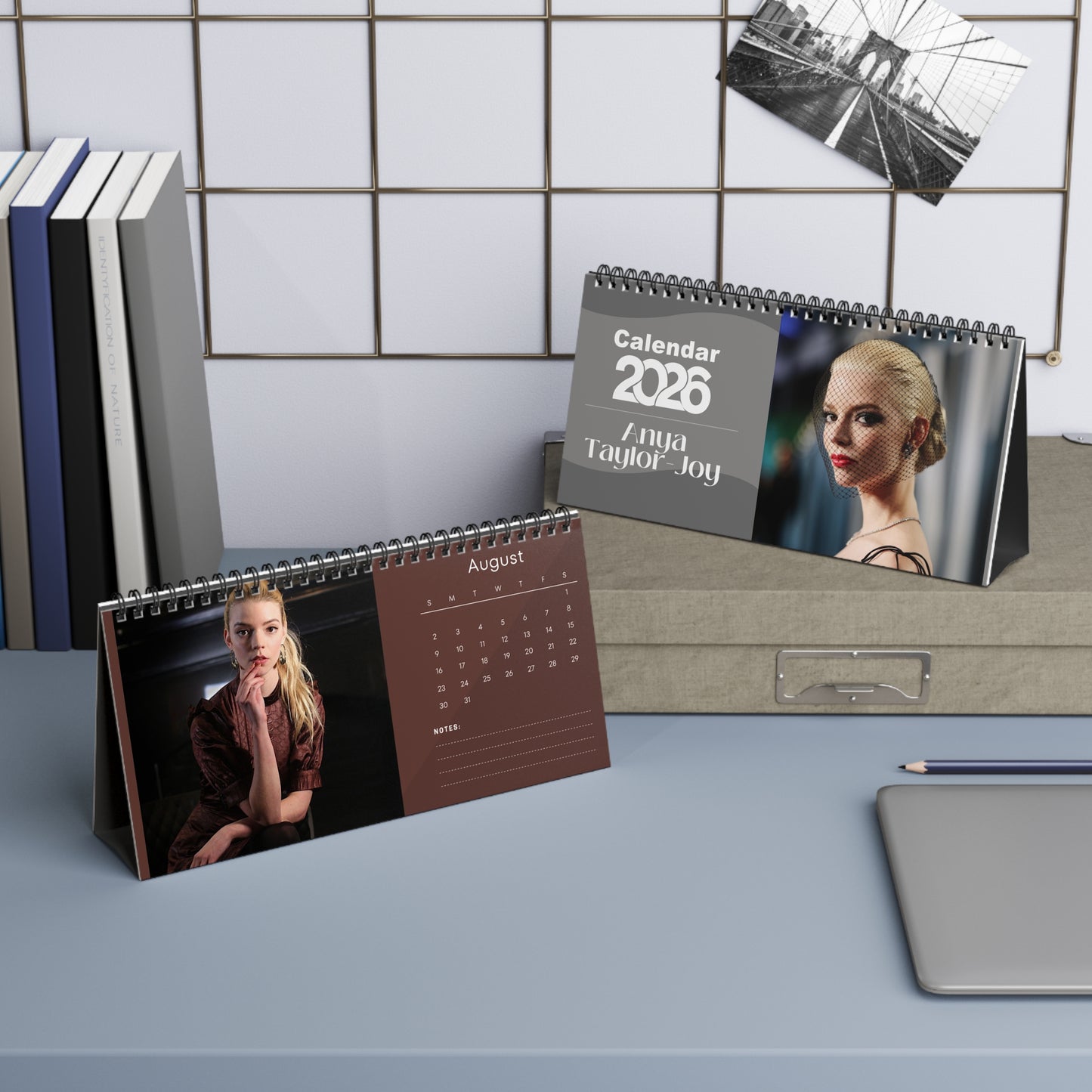 Anya Taylor-Joy 2026 Desk Calendar | Celebrity Spiral Bound Photo Calendar | Fan Collectible Gift | Elegant Desk & Office Décor