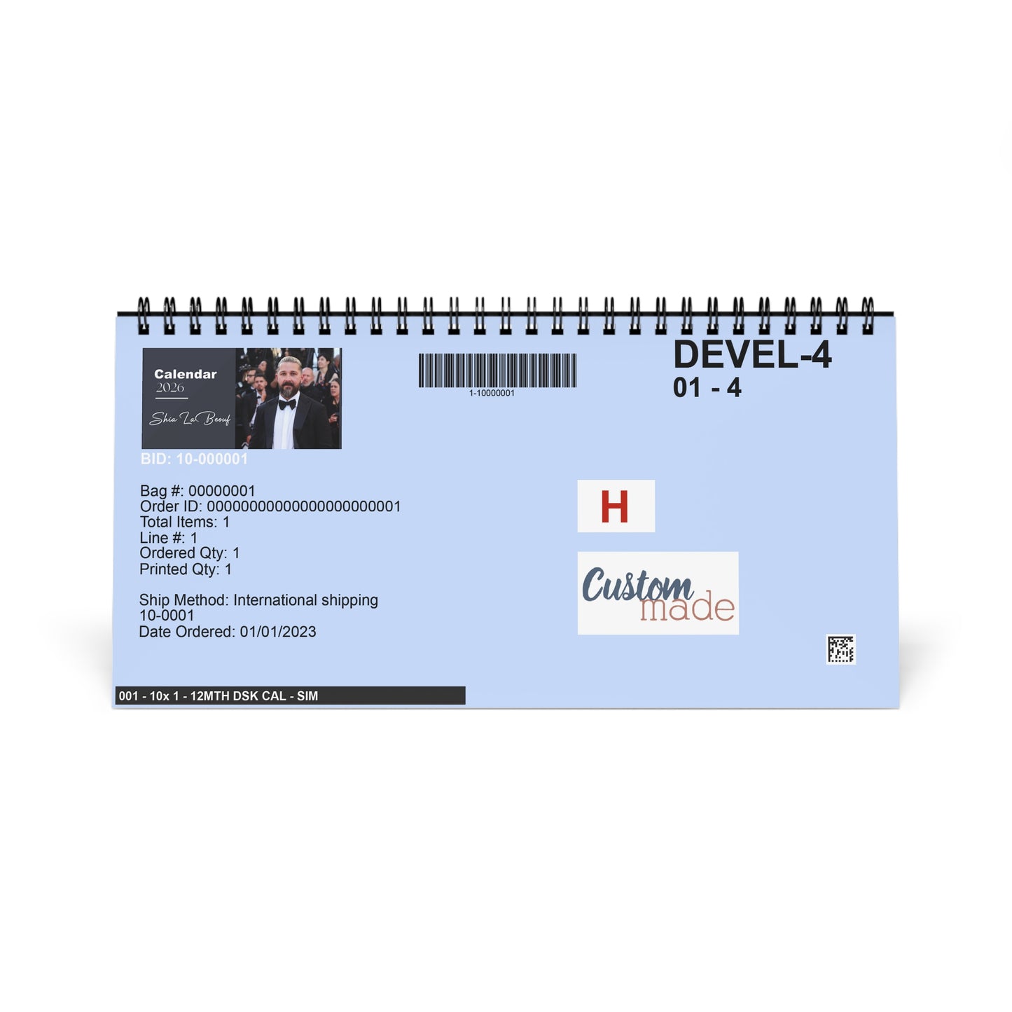 Shia LaBeouf 2026 Desk Calendar | Celebrity Photo Calendar | Hollywood Actor | Stylish Desk Accessory & Fan Gift