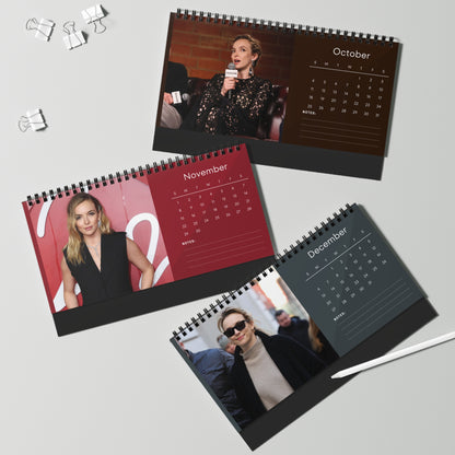 Jodie Comer 2026 Desk Calendar | Premium Spiral Bound Celebrity Photo Calendar | High-Quality Fan Gift & Desk Décor