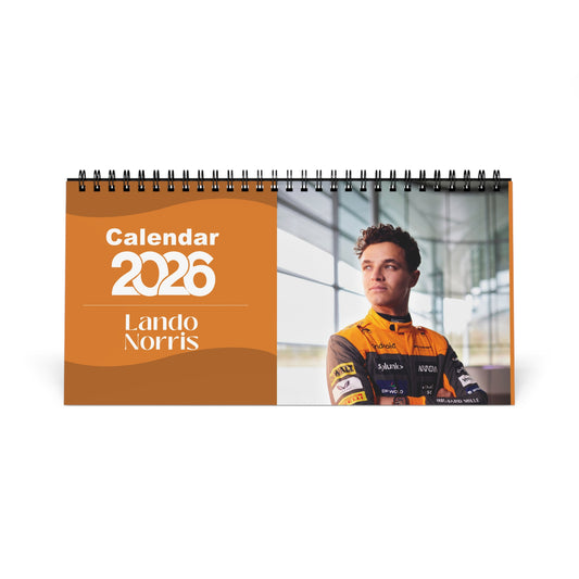 Lando Norris 2026 Desk Calendar | Premium Spiral Bound Celebrity Photo Calendar | Collectible Fan Gift | Stylish Desk & Office Décor